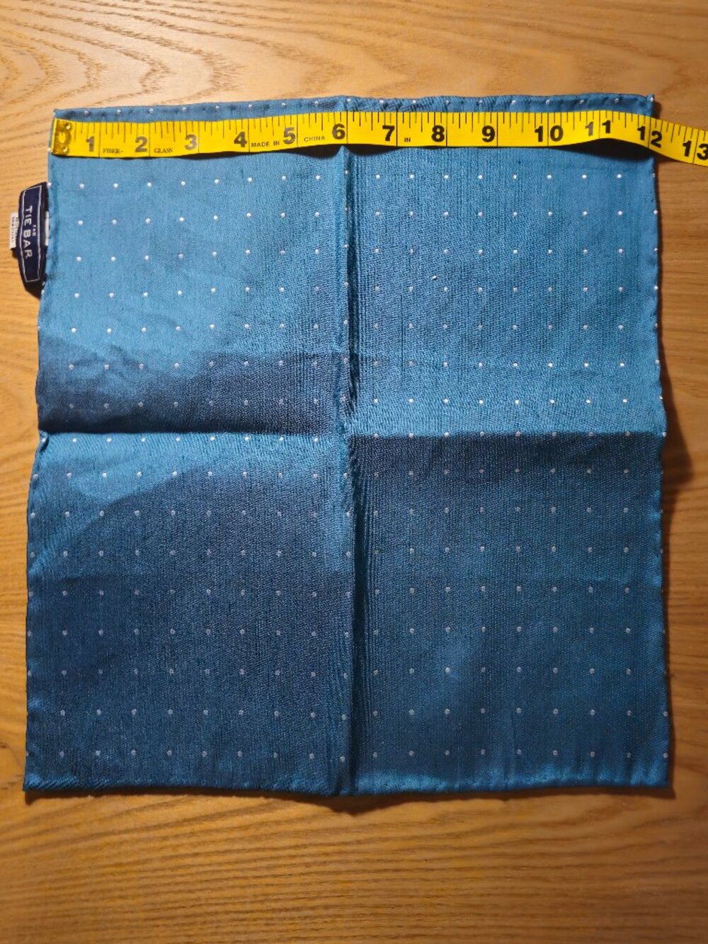 The Tie Bar teal dotted pocket square